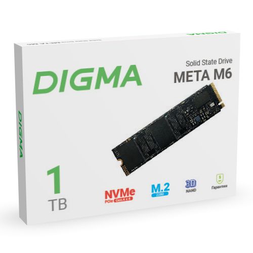  SSD Digma PCIe 4.0 x4 1TB DGSM4001TM63T Meta M6 M.2 2280 (DGSM4001TM63T)