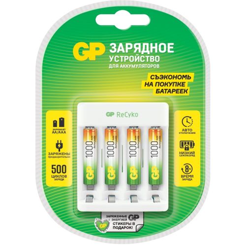   GP Rechargeable E411/100AAAHCCS-2CR1 AA/AAA NiMH 1000mAh (4)  (GP 411/100AAAHCCS-2CR1)