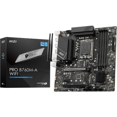   MSI PRO B760M-A WIFI Soc-1700 Intel B760 4xDDR5 mATX AC`97 8ch(7.1) 2.5Gg+HDMI+DP (PRO B760M-A WIFI)