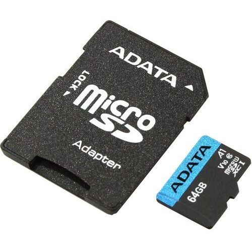   microSDXC 64GB A-Data AUSDX64GUICL10A1-RA1 Premier Pro + adapter (AUSDX64GUICL10A1-RA1)