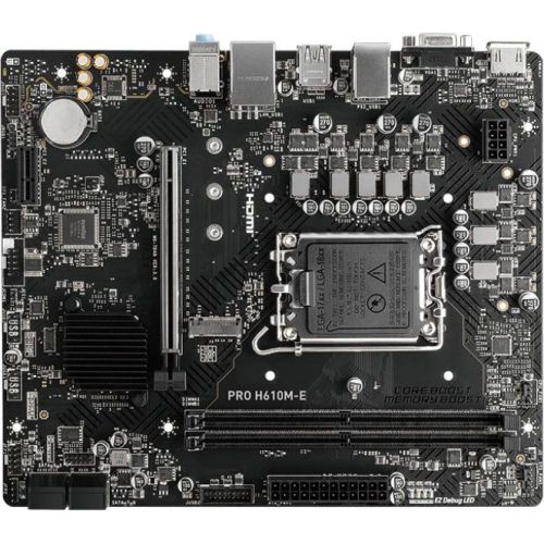   MSI PRO H610M-E Soc-1700 Intel H610 2xDDR5 mATX AC`97 8ch(7.1) GbLAN+VGA+HDMI (PRO H610M-E)