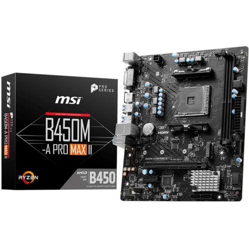   MSI B450M-A PRO MAX II Soc-AM4 AMD B450 2xDDR4 mATX AC`97 8ch(7.1) 2.5Gg RAID+DVI+HDMI (B450M-A PRO MAX II)