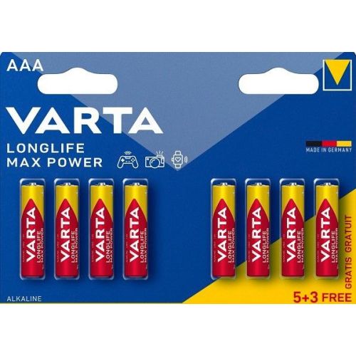 Батарея Varta LongLife Max Power Alkaline LR03 BL5+3 AAA (8шт) блистер (04703101428) (упаковка 20 шт.) Батарея Varta LongLife Max Power Alkaline LR03 BL5+3 AAA (8шт) блистер (04703101428) (упаковка 20 шт.)