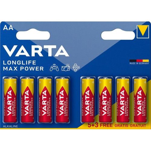 ������� Varta LongLife Max Power Alkaline LR6 BL5+3 AA (8��) ������� (04706101428) (�������� 20 ��.)