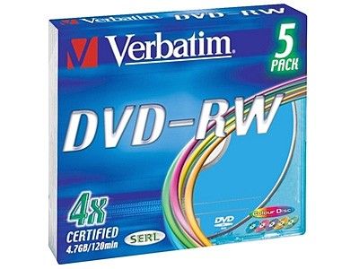 ���� DVD-RW Verbatim 4.7Gb 4x Slim case (5��) Color (43563) (43563)