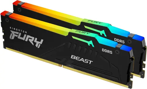 Память DDR5 2x8Gb 5600MHz Kingston KF556C40BBAK2-16 Fury Beast RGB RTL Gaming PC5-44800 CL40 DIMM 288-pin 1.25В single rank с радиатором Ret (KF556C40BBAK2-16) Память DDR5 2x8Gb 5600MHz Kingston KF556C40BBAK2-16 Fury Beast RGB RTL Gaming PC5-44800 CL40 DIMM 288-pin 1.25В single rank с радиатором Ret (KF556C40BBAK2-16)