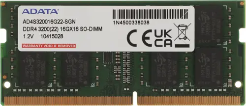  DDR4 16Gb 3200MHz A-Data AD4S320016G22-SGN RTL PC4-25600 CL22 SO-DIMM 260-pin 1.2 single rank Ret (AD4S320016G22-SGN)