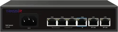  Trassir TR-NS1206-65-4PoE (L2) 6x100/ 4PoE  (TR-NS1206-65-4POE)