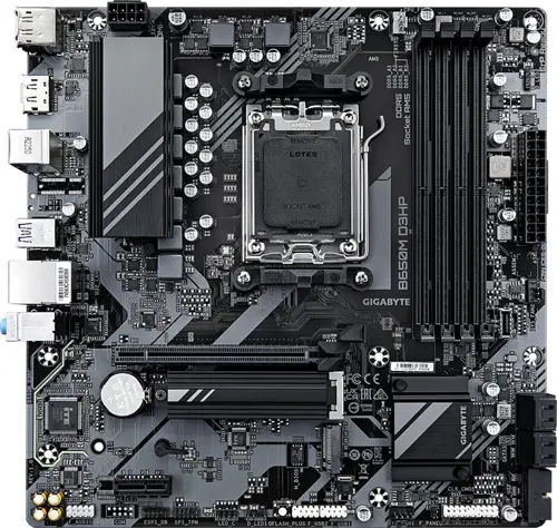 ����������� ����� Gigabyte B650M D3HP Socket AM5 AMD B650 4xDDR5 mATX AC`97 8ch(7.1) 2.5Gg RAID+HDMI+DP (B650M D3HP)