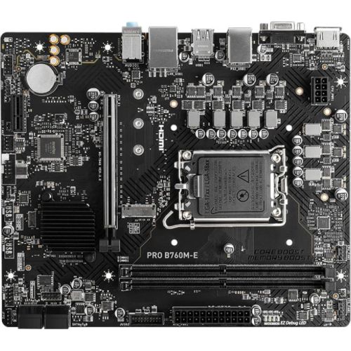   MSI PRO B760M-E Soc-1700 Intel B760 2xDDR5 mATX AC`97 8ch(7.1) GbLAN+VGA+HDMI (PRO B760M-E)