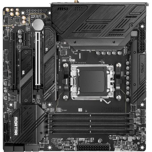 ����������� ����� MSI MAG B650M MORTAR WIFI Socket AM5 AMD B650 4xDDR5 mATX AC`97 8ch(7.1) 2.5Gg RAID+VGA+HDMI+DP (MAG B650M MORTAR WIFI)