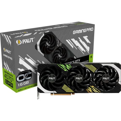  Palit PCI-E 4.0 RTX4070Ti SUPER GAMINGPRO OC NVIDIA GeForce RTX 4070TI Super 16Gb 256bit GDDR6X 2340/21000 HDMIx1 DPx3 HDCP Ret (NED47TSH19T2-1043A)