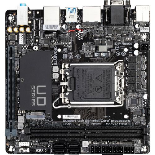   Gigabyte H610I Soc-1700 Intel H610 2xDDR5 mini-ITX AC`97 8ch(7.1) GbLAN+VGA+HDMI+DP (H610I)