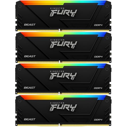  DDR4 4x8GB 3200MHz Kingston KF432C16BB2AK4/32 Fury Beast RGB RTL Gaming PC4-25600 CL16 DIMM 288-pin 1.35 dual rank   Ret (KF432C16BB2AK4/32)