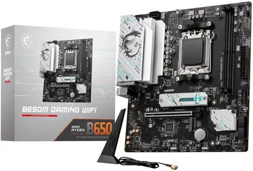 ����������� ����� MSI B650M GAMING WIFI Socket AM5 AMD B650 2xDDR5 mATX AC`97 8ch(7.1) 2.5Gg RAID+VGA+HDMI+DP (B650M GAMING WIFI)