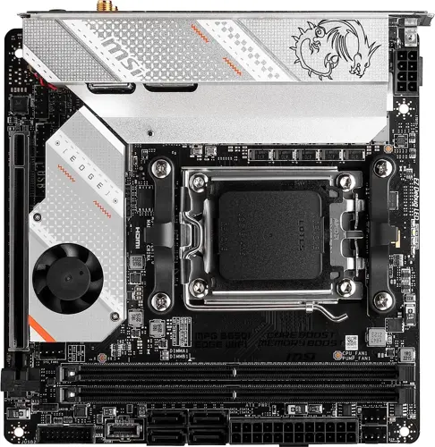 ����������� ����� MSI MPG B650I EDGE WIFI Socket AM5 AMD B650 2xDDR5 mini-ITX AC`97 8ch(7.1) 2.5Gg RAID+HDMI (MPG B650I EDGE WIFI)