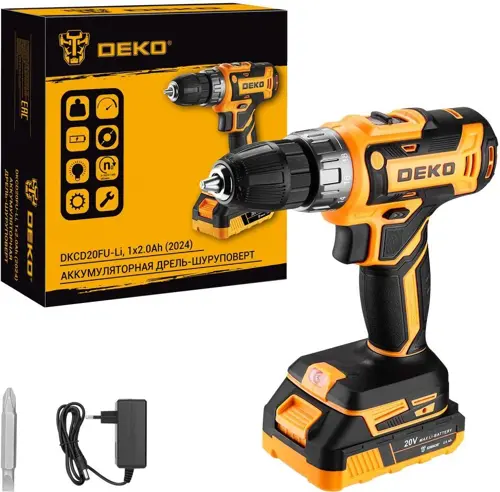 Дрель-шуруповерт Deko DKCD20FU-Li аккум. патрон:быстрозажимной (063-4149) (063-4149) Дрель-шуруповерт Deko DKCD20FU-Li аккум. патрон:быстрозажимной (063-4149) (063-4149)