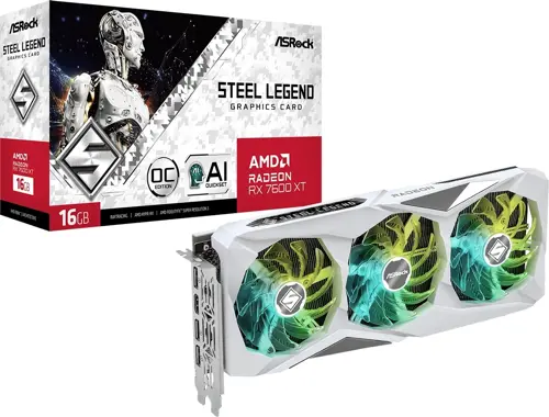  Asrock PCI-E 4.0 RX7600XT SL 16GO AMD Radeon RX 7600XT 16Gb 128bit GDDR6 2539/18000 HDMIx1 DPx3 HDCP Ret (RX7600XT SL 16GO)