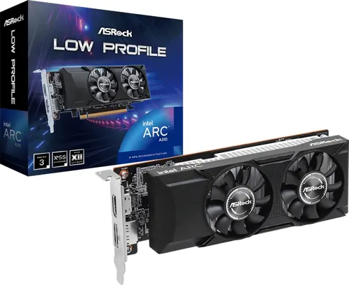  Asrock PCI-E 4.0 A310 LP 4G INTEL ARC A310 4Gb 64bit GDDR6 2000/15500 HDMIx1 DPx1 HDCP Ret low profile (A310 LP 4G)