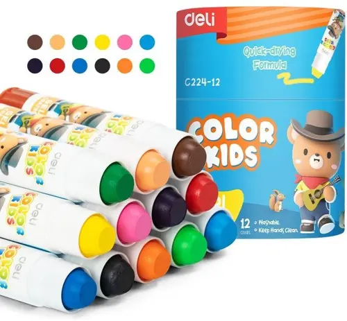 Гелевые мелки Deli EC224-12 Color Kids кругл. 12цв. (12шт) дл.80мм д.15мм (EC224-12) (упаковка 12 шт.) Гелевые мелки Deli EC224-12 Color Kids кругл. 12цв. (12шт) дл.80мм д.15мм (EC224-12) (упаковка 12 шт.)