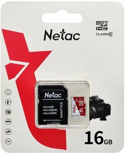   microSDHC 16GB Netac NT02P500ECO-016G-R P500 Eco + adapter (NT02P500ECO-016G-R)