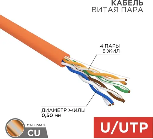  Rexant 01-0049 .5E UTP 4  24AWG LSZH  305  (01-0049)