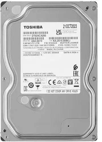   Toshiba SATA-III 2TB DT02ACA200 Notebook/Desktop (7200rpm) 256Mb 3.5