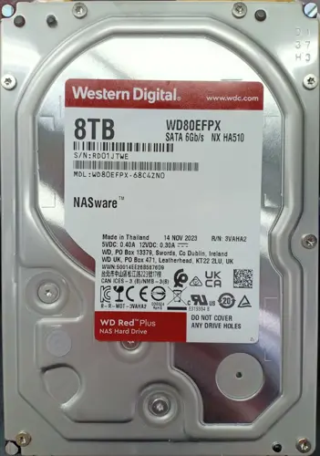   WD SATA-III 8TB WD80EFPX NAS Red Plus (5640rpm) 256Mb 3.5