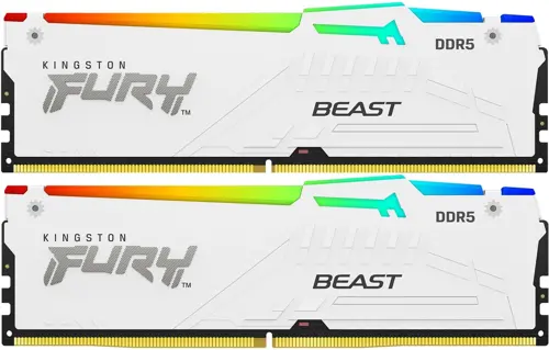  DDR5 2x32GB 6000MHz Kingston KF560C36BWEAK2-64 Fury Beast White Expo RGB RTL Gaming PC5-48000 CL36 DIMM 288-pin 1.35 dual rank   Ret (KF560C36BWEAK2-64)