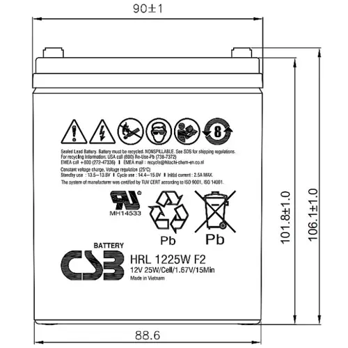    CSB HRL1225W F2 FR 12 5