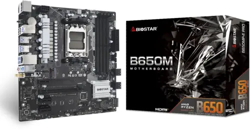 ����������� ����� Biostar B650MP-E Pro Socket AM5 AMD B650 4xDDR5 mATX AC`97 8ch(7.1) 2.5Gg RAID+HDMI+DP (B650MP-E PRO)