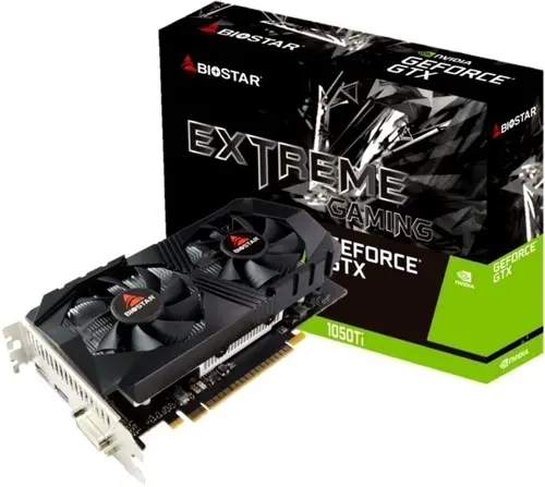  Biostar PCI-E GTX1050Ti-4GB NVIDIA GeForce GTX 1050TI 4Gb 128bit GDDR5 1291/7008 DVIx1 HDMIx1 DPx1 HDCP Ret (VN1055TF41)