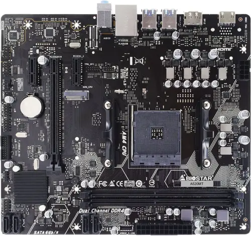   Biostar A520MT Soc-AM4 AMD A520 2xDDR4 mATX AC`97 8ch(7.1) GbLAN RAID+HDMI+DP (A520MT)