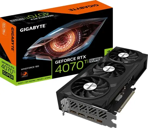  Gigabyte PCI-E 4.0 GV-N407TSWF3-16GD NVIDIA GeForce RTX 4070TI Super 16Gb 256bit GDDR6X 2610/21000 HDMIx1 DPx3 HDCP Ret (GV-N407TSWF3-16GD)