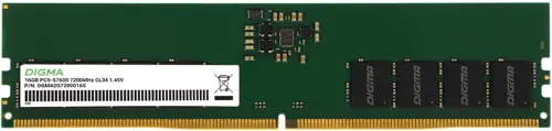  DDR5 16GB 7200MHz Digma DGMAD57200016S RTL PC5-57600 CL34 DIMM 288-pin 1.45 single rank Ret (DGMAD57200016S)