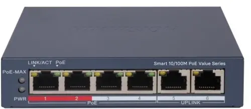  Hikvision DS-3E1106P-EI/M (L2) 6x100/ 4PoE 45W  (DS-3E1106P-EI/M)