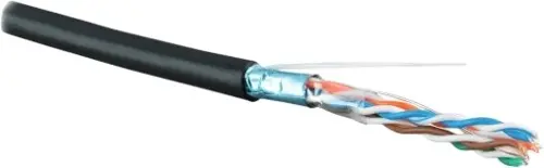   Hyperline FUTP4R-C5E-S24-OUT-LSZH-BK-500 .5E FTP 4  24AWG PVC  500  (FUTP4R-C5E-S24-OUT-LSZH-BK-500)