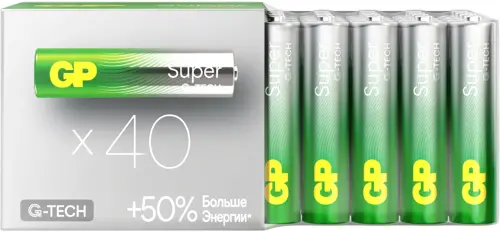 Батарея GP Super Alkaline 24AA21-2CRSWC40 AAA (40шт) спайка (GP 24AA21-2CRSWC40 240/720) Батарея GP Super Alkaline 24AA21-2CRSWC40 AAA (40шт) спайка (GP 24AA21-2CRSWC40 240/720)