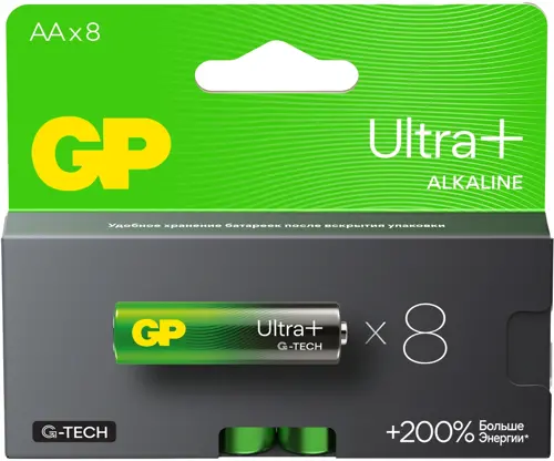 Батарея GP Ultra Plus Alkaline 15AUPA21-2CRB8 AA (8шт) блистер (GP 15AUPA21-2CRB8 96/768) (упаковка 12 шт.) Батарея GP Ultra Plus Alkaline 15AUPA21-2CRB8 AA (8шт) блистер (GP 15AUPA21-2CRB8 96/768) (упаковка 12 шт.)