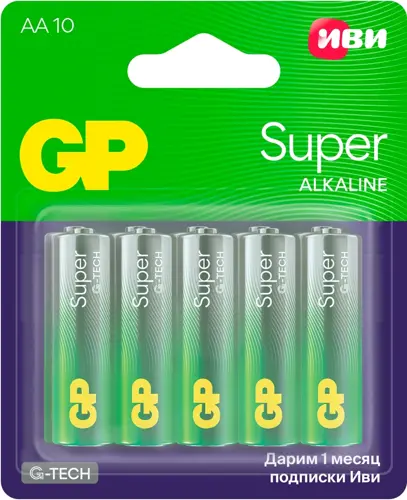 Батарея GP Super Alkaline 15A/IVI-2CR10 AA (10шт) блистер (P 15A/IVI-2CR10_GTECH 100/1000) (упаковка 10 шт.) Батарея GP Super Alkaline 15A/IVI-2CR10 AA (10шт) блистер (P 15A/IVI-2CR10_GTECH 100/1000) (упаковка 10 шт.)