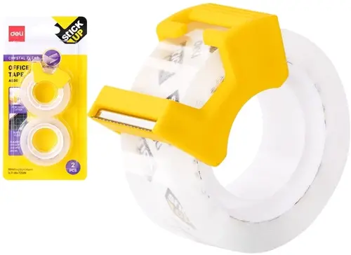 Клейкая лента канцелярская Deli EA696 прозрачная шир.18мм дл.27м 38мкр блистер (упак.:2шт) в комп.:диспенсер для клейкой ленты (EA696) (упаковка 16 шт.) Клейкая лента канцелярская Deli EA696 прозрачная шир.18мм дл.27м 38мкр блистер (упак.:2шт) в комп.:диспенсер для клейкой ленты (EA696) (упаковка 16 шт.)