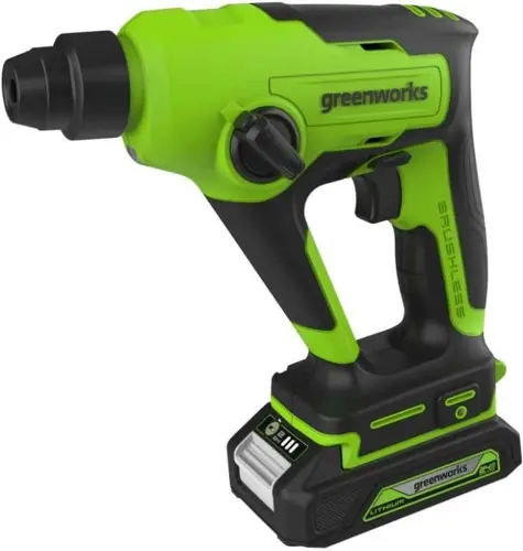 Перфоратор Greenworks GD24SDS1K2 патрон:SDS-plus уд.:1.2Дж аккум. (3803107UA) Перфоратор Greenworks GD24SDS1K2 патрон:SDS-plus уд.:1.2Дж аккум. (3803107UA)