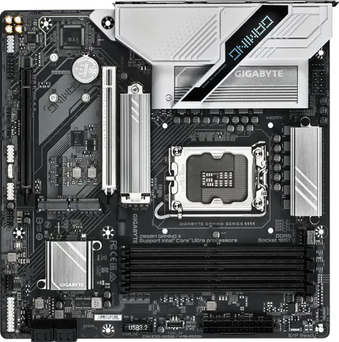����������� ����� Gigabyte Z890M GAMING X Soc-1851 Intel Z890 4xDDR5 mATX AC`97 8ch(7.1) 2.5Gg RAID+HDMI+DP (Z890M GAMING X)