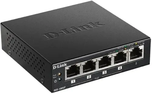  D-Link DGS-1005P DGS-1005P/B3A (L2) 5x1/ 4PoE 60W  (DGS-1005P/B3A)