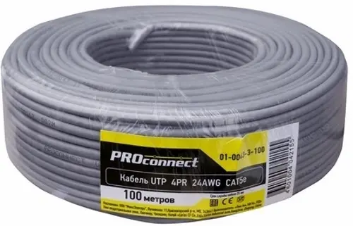   PROconnect 01-0043-3-100 .5E UTP 4  24AWG PVC  100  (01-0043-3-100)