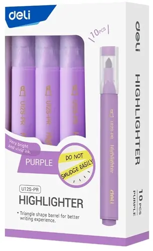 Текстовыделитель Deli EU12S-PR скошенный пиш. наконечник 1-5мм фиолетовый коробка картонная (EU12S-PR) (упаковка 10 шт.) Текстовыделитель Deli EU12S-PR скошенный пиш. наконечник 1-5мм фиолетовый коробка картонная (EU12S-PR) (упаковка 10 шт.)