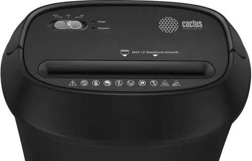 Шредер Cactus CS-SH-P8 черный (секр.P-4) фрагменты 12лист. 25лтр. скрепки скобы пл.карты CD (CS-SH-P8) Шредер Cactus CS-SH-P8 черный (секр.P-4) фрагменты 12лист. 25лтр. скрепки скобы пл.карты CD (CS-SH-P8)