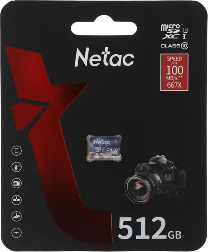   microSDXC 512GB Netac P500 Ultra w/o adapter (NT02P500ULT-512G-S)
