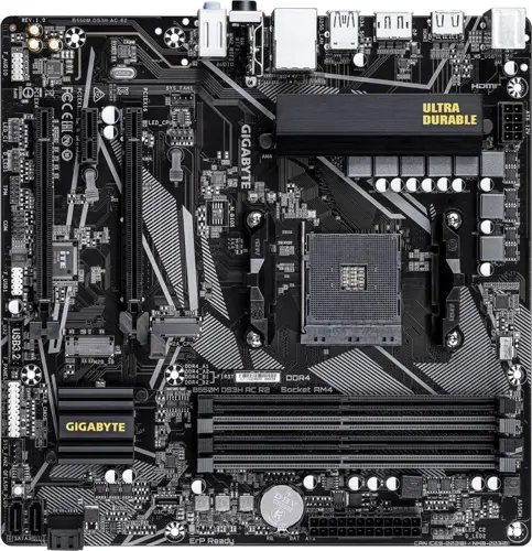 ����������� ����� Gigabyte B550M DS3H AC R2 Soc-AM4 AMD B550 4xDDR4 mATX AC`97 8ch(7.1) GbLAN RAID+HDMI+DP (B550M DS3H AC R2)