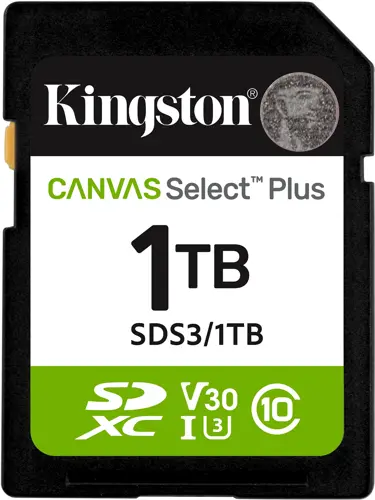 ���� ����� SDXC 1TB Kingston SDS3/1TB Canvas Select Plus V30 w/o adapter (SDS3/1TB)